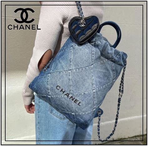 chanel 22 back pack|Chanel 22 denim.